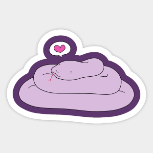 Purple Love Snake Sticker